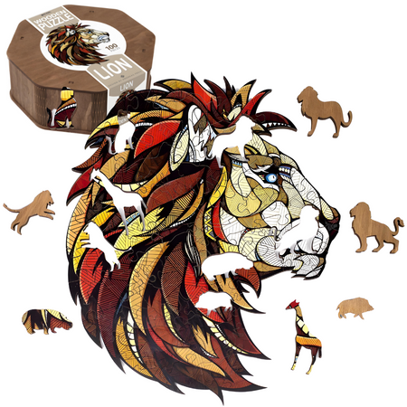 EWA Wooden 2D Puzzle - Lion Puzzle