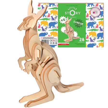 Little Story Wooden Model 3D Puzzle - Kangaroo