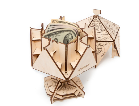 EWA Wooden 3D Puzzle - Double Wall Red Globe