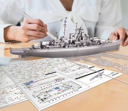 Piececool Puzzle Metalowe Model 3D - Statek Bojowy Bismarck