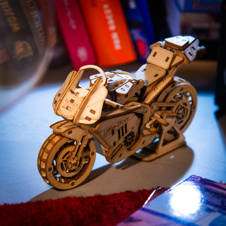 Little Story Wooden Model 3D Puzzles DIY - Grand Prix Motorcycle