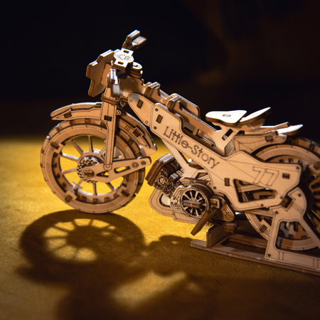 Little Story Wooden Model 3D Puzzles DIY - Speedway Bike