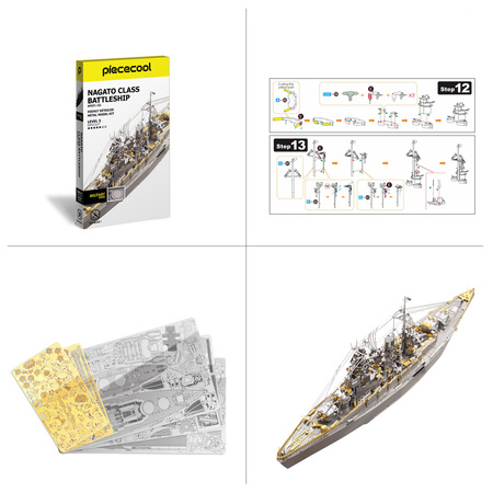 Piececool Puzzle Metalowe Model 3D - Statek Bojowy Nagato
