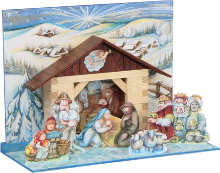 Walachia Folding Wooden Model - Bethlehem Crib