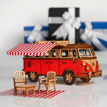 ROBOTIME Drewniany Model Puzzle 3D Retro Camper