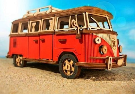 ROBOTIME Drewniany Model Puzzle 3D Retro Camper