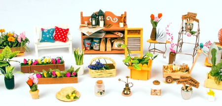 ROBOTIME Składany Drewniany Model LED - Ogród