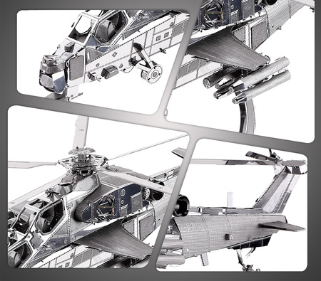 Piececool Puzzle Metalowe Model 3D - Helikopter WUZHI-10
