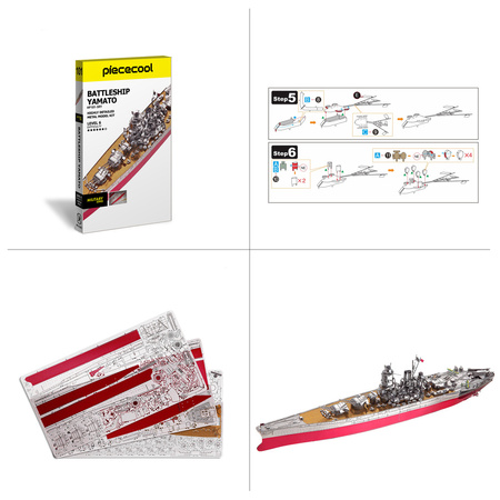 Piececool Puzzle Metalowe Model 3D - Okręt Wojenny Yamato