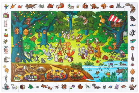 ROBOTIME Drewniane Puzzle + Gra Edukacyjna 48 el.