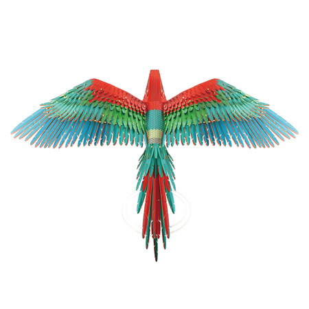 Piececool Puzzle Metalowe Model 3D - Szkarłatna Papuga