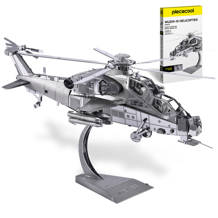 Piececool Puzzle Metalowe Model 3D - Helikopter WUZHI-10