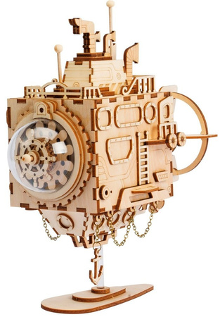 ROBOTIME Drewniane Puzzle 3D - Pozytywka Steampunk Łódź Podwodna