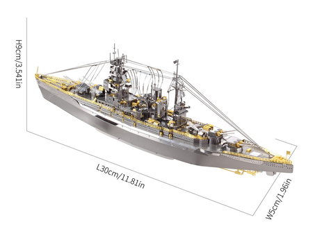 Piececool Puzzle Metalowe Model 3D - Statek Bojowy Nagato