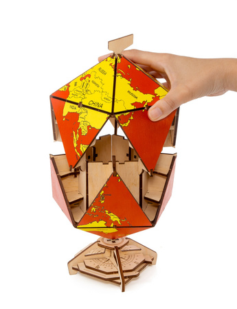 EWA Wooden 3D Puzzle - Double Wall Red Globe