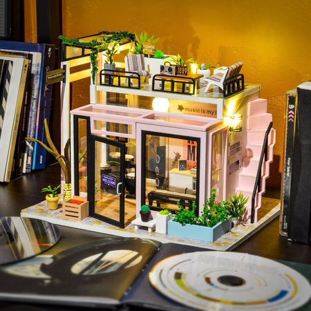 LITTLE STORY Składany Drewniany Model LED - Music Shop