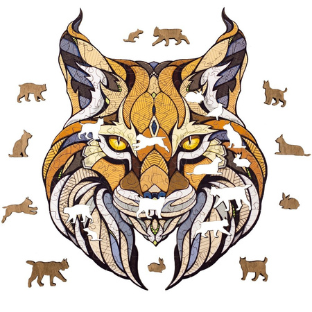 EWA Wooden 2D Puzzle - Lynx Puzzle