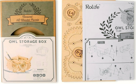 ROBOTIME Drewniane Puzzle 3D - Organizer Sowa