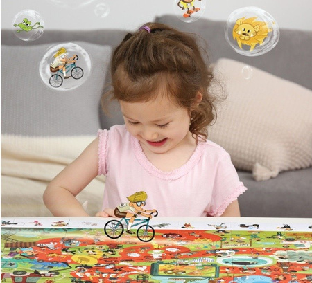 ROBOTIME Drewniane Puzzle + Gra Edukacyjna 48 el.