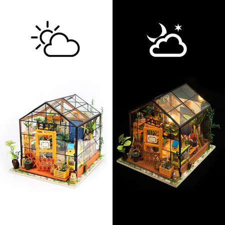 ROBOTIME Folding Wooden LED Model - Greenhouse