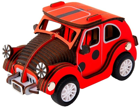 ROBOTIME Drewniane Puzzle 3D - Ruchomy Samochód Beetle