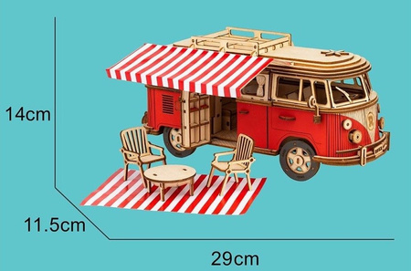 ROBOTIME Drewniany Model Puzzle 3D Retro Camper