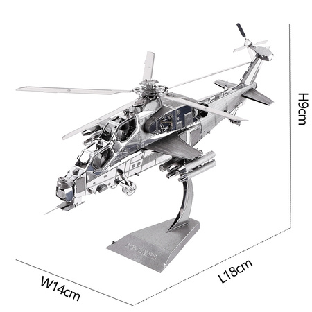 Piececool Puzzle Metalowe Model 3D - Helikopter WUZHI-10
