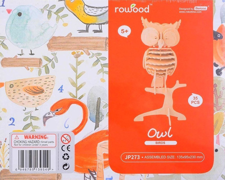 ROBOTIME Drewniane Puzzle 3D - Sowa