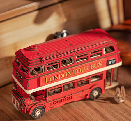 ROBOTIME Drewniane Puzzle 3D - Motocykl Cruiser