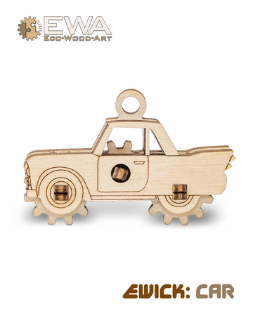 EWA Drewniane Puzzle 3D - Samochodzik