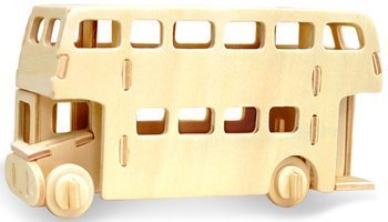 ROBOTIME Drewniane Puzzle 3D - Autobus Piętrowy