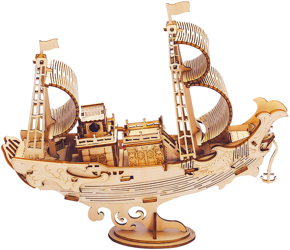 ROBOTIME Drewniane Puzzle 3D - Japoński Statek Dyplomatyczny