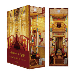Tonecheer Składany Drewniany Model 3D LED - Book Nook Przygoda w Egipcie