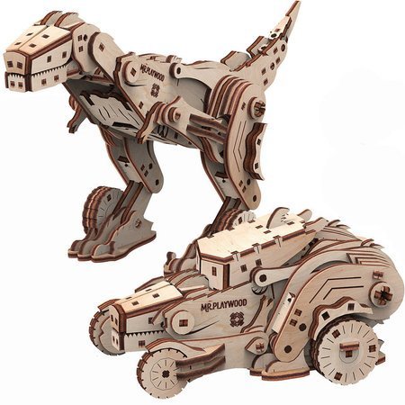 Mr.Playwood Drewniane Puzzle 3D - Dinocar