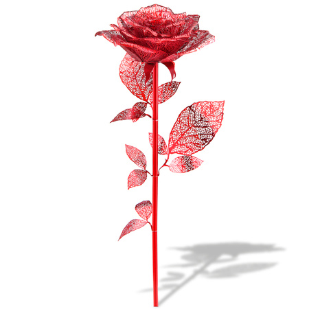 Piececool Puzzle Metalowe Model 3D - Czerwona Róża