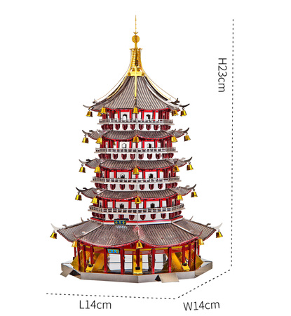 Piececool Puzzle Metalowe Model 3D - Pagoda Leifeng