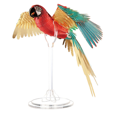 Piececool Puzzle Metalowe Model 3D - Szkarłatna Papuga