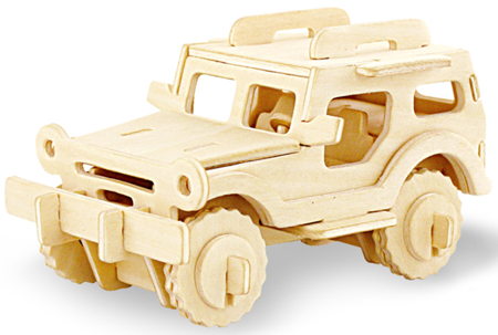 ROBOTIME Drewniane Puzzle 3D - Jeep