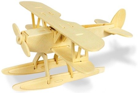 ROBOTIME Drewniane Puzzle 3D - Samolot Dwupłatowy