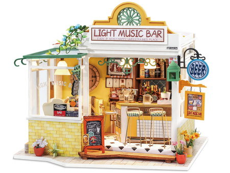 ROBOTIME Składany Drewniany Model LED - Bar Muzyczny
